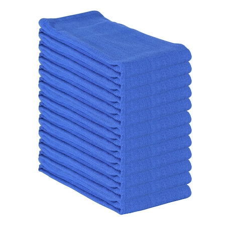Monarch Brands Huck Towels - 16in x 26in - Blue, 12PK PNP-ABSBNT-BLUE